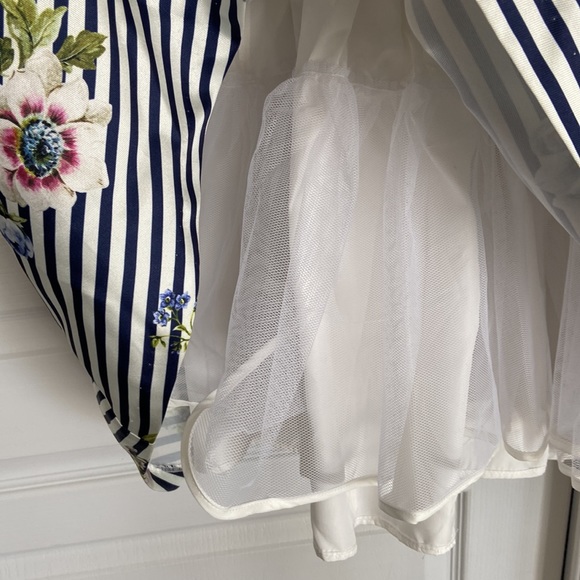 Pippa & Julie Striped + floral dress with crinoline - Picture 7 of 11